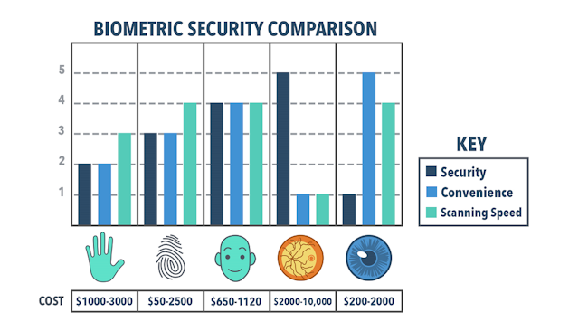 iris scanner and biometric security info-graphic