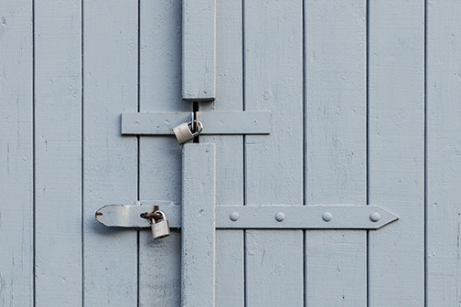 Gray fence gate