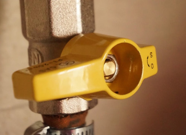 Yellow Natural Gas Pipe Lever