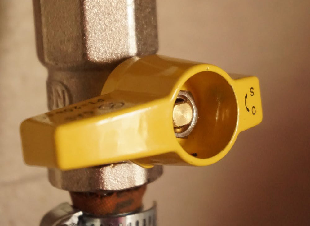 Yellow Natural Gas Pipe Lever