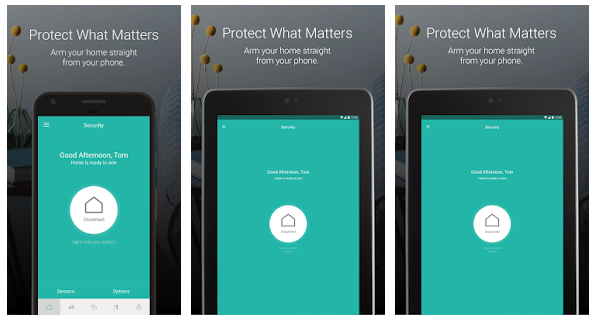 Cove mobile app on phone and tablets. Protect what matters. Arm your home straight from your phone.