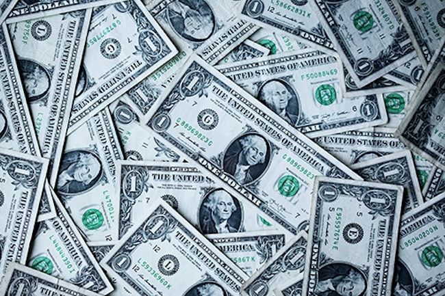 A pile of one dollar bills that you'll save from choosing a wireless security system.