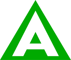 Class A Fire Extinguisher Symbol. A white A outlined by green. 