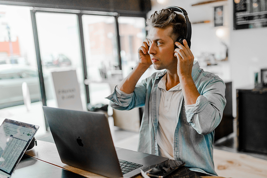 Photo Of One Employee Being Extra Productive Because of Business Security Systems 