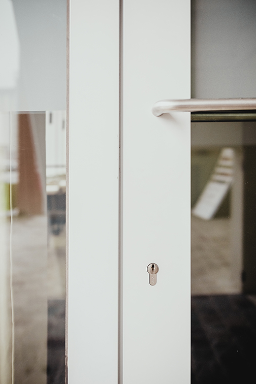Close Up of Double Door Lock and Handle