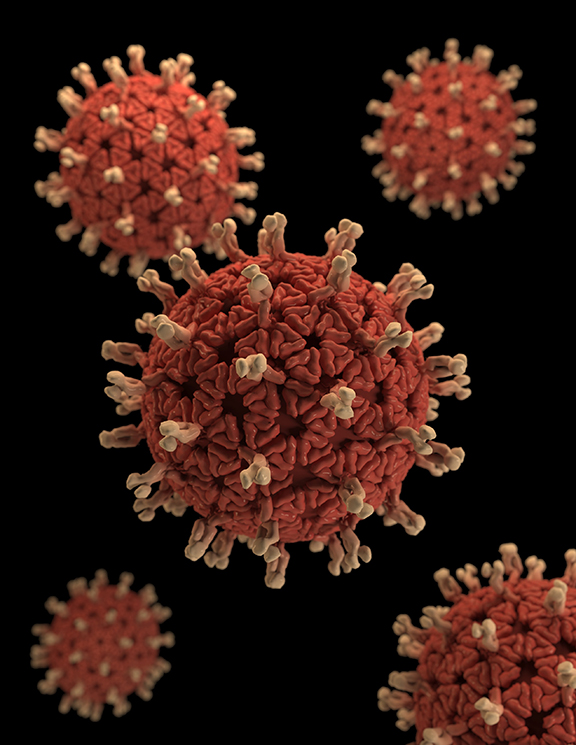 Molecular close up of harmful bacteria.