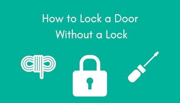 How To Lock a Door with a lock, screwdriver, and rope.