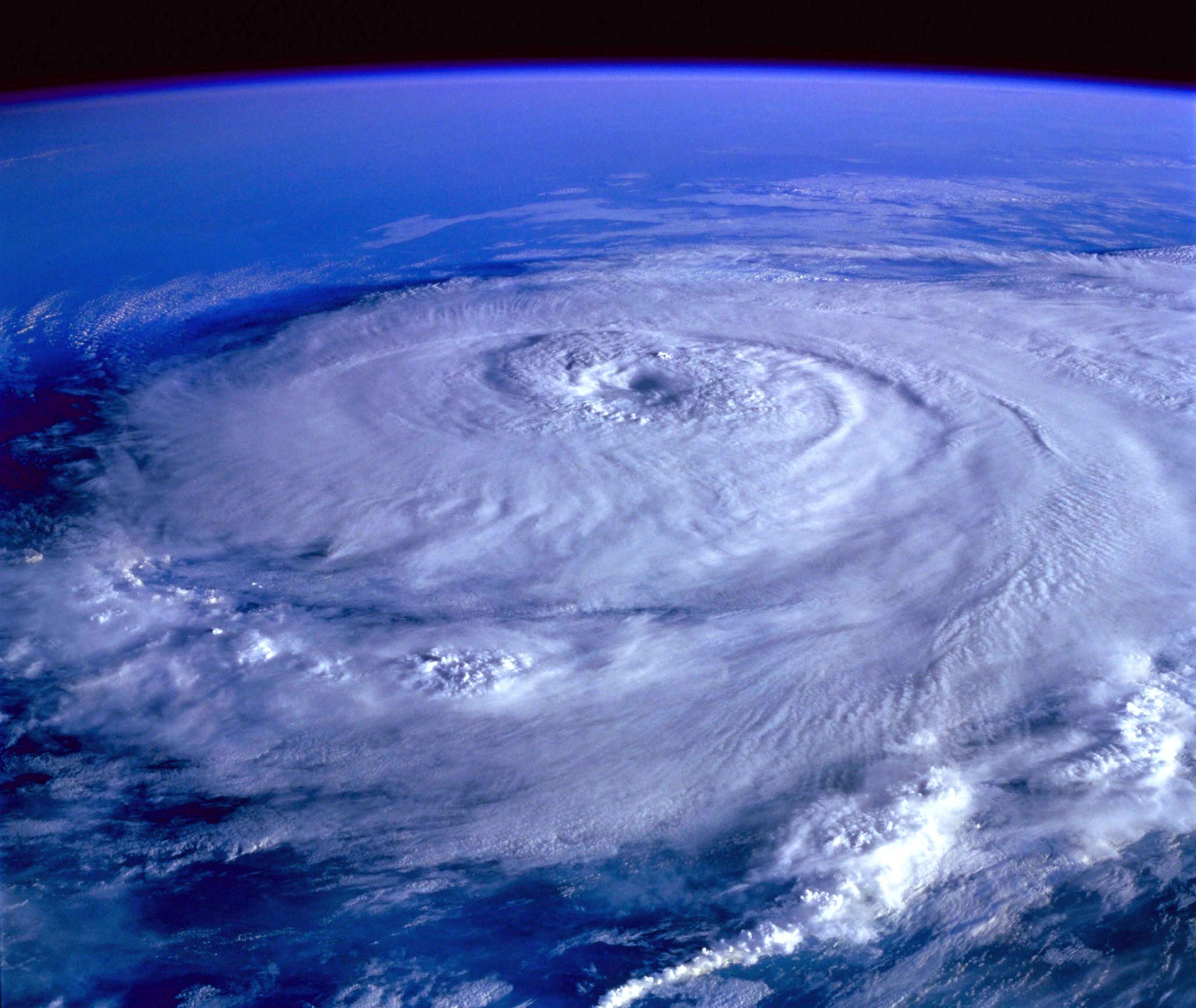 A large hurricane seen from space