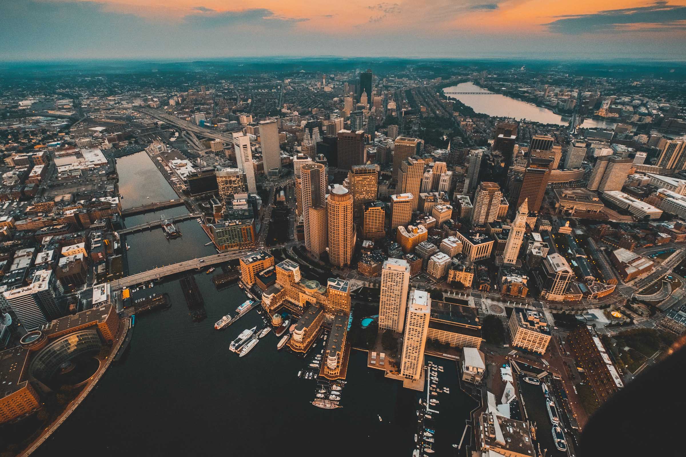 The Boston Skyline at Dusk