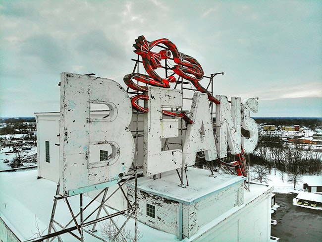 Sign for beans in Saginaw Michigan