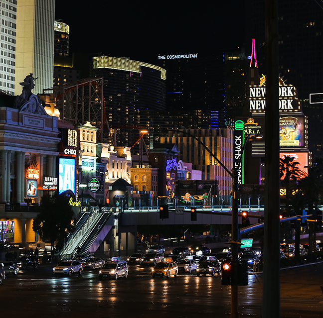 Las Vegas Strip Sign Hotels Round Zippered Coin Purse Paris MGM Blue Money Cash 