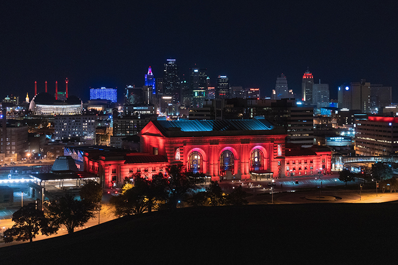 Kansas City Red Lit Building