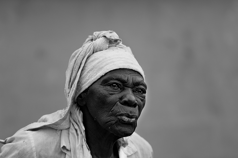 Foreign Granny in Grayscale