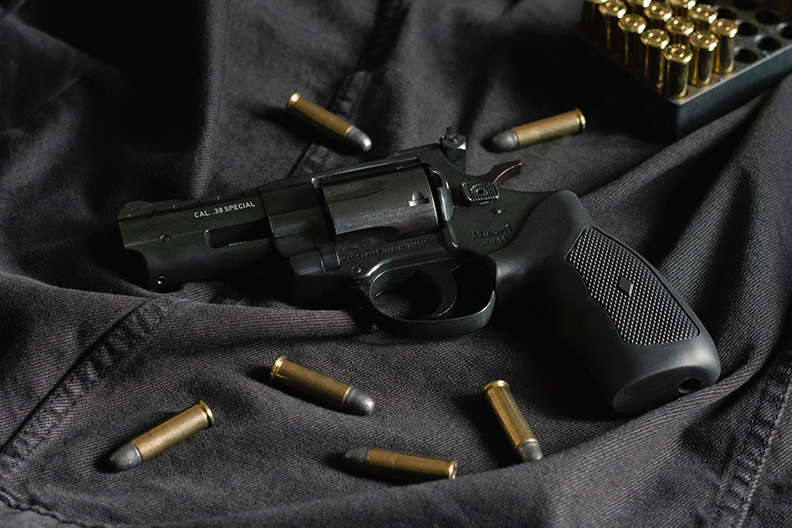 Revolver on Black Bag