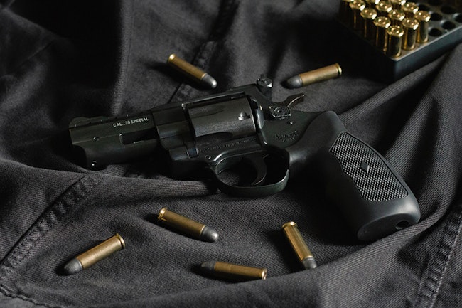 Revolver on Black Bag