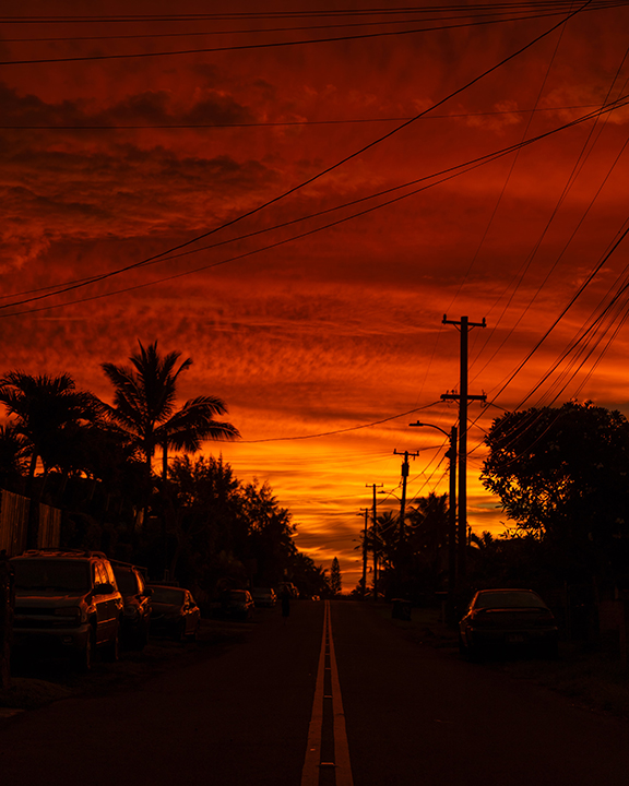 Hawaiian Neighborhood at Sunset