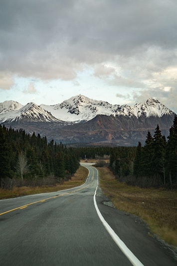 Alaskan Road and Mountains