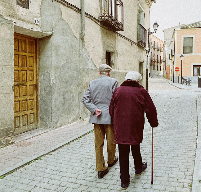 Elderly Couple Walking