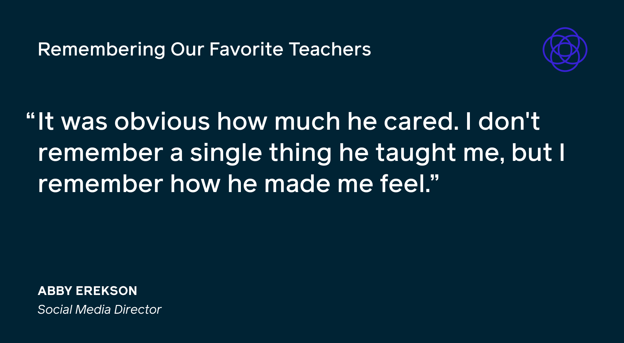 Remembering Favorite Teachers