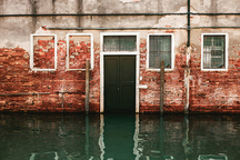 Outside of a Flooded Building Due to a Frozen Pipe Bursting