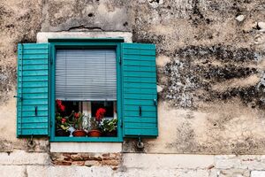 open blue window