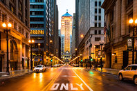 Chicago Street at Twilight