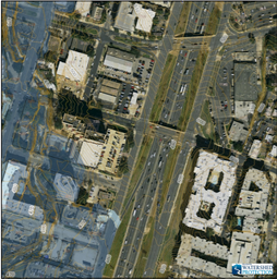 Austin Texas Flood Pro Map. highlighted blue areas are flood zones.