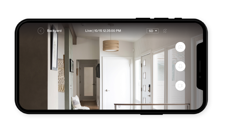 Smartphone With Live Security Footage