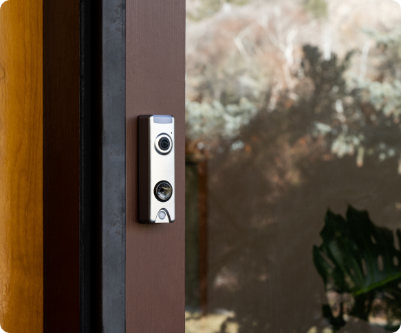 skybell camera placed on the door