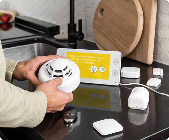 cove system on the table around smoke detector
