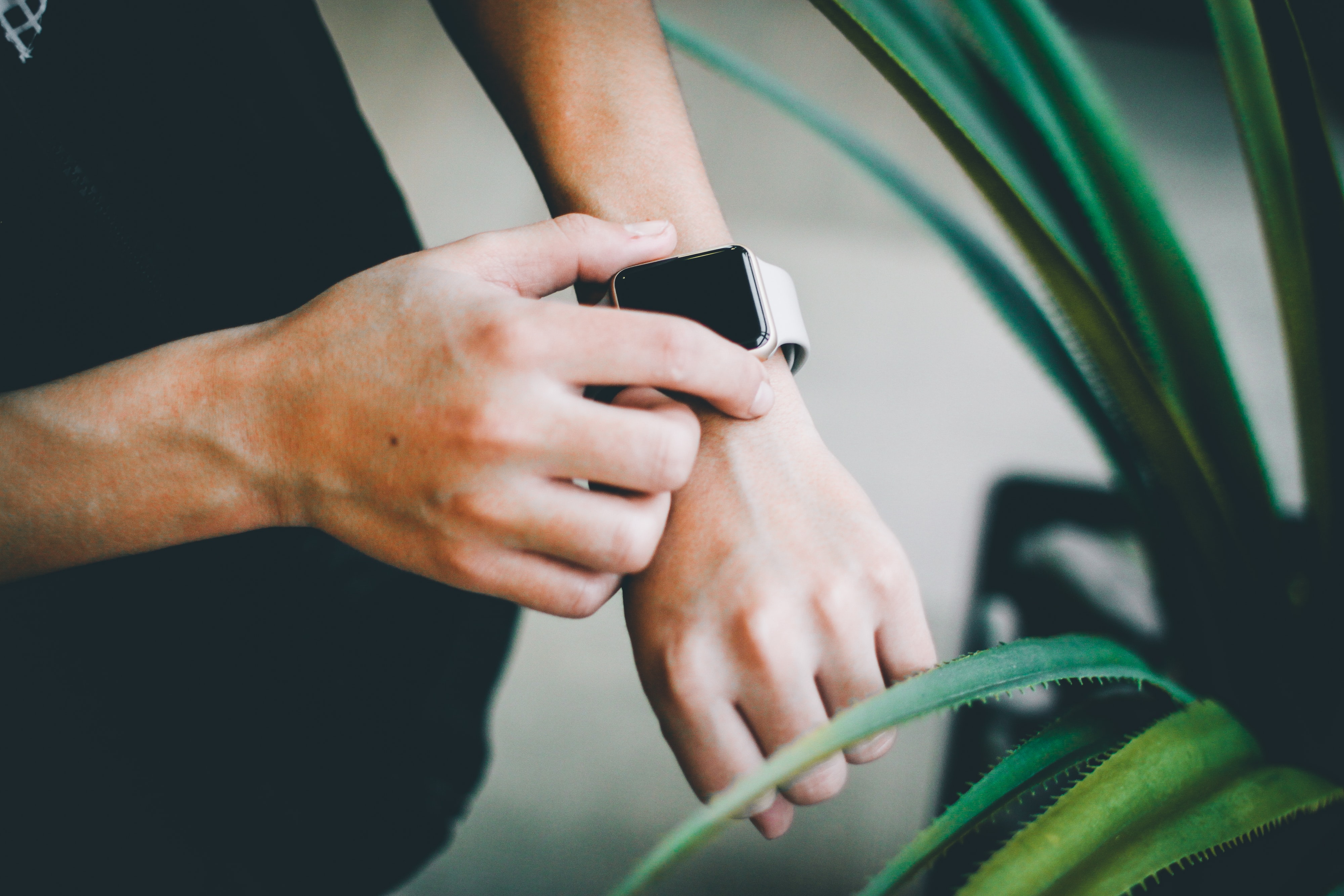 Man with smart watch