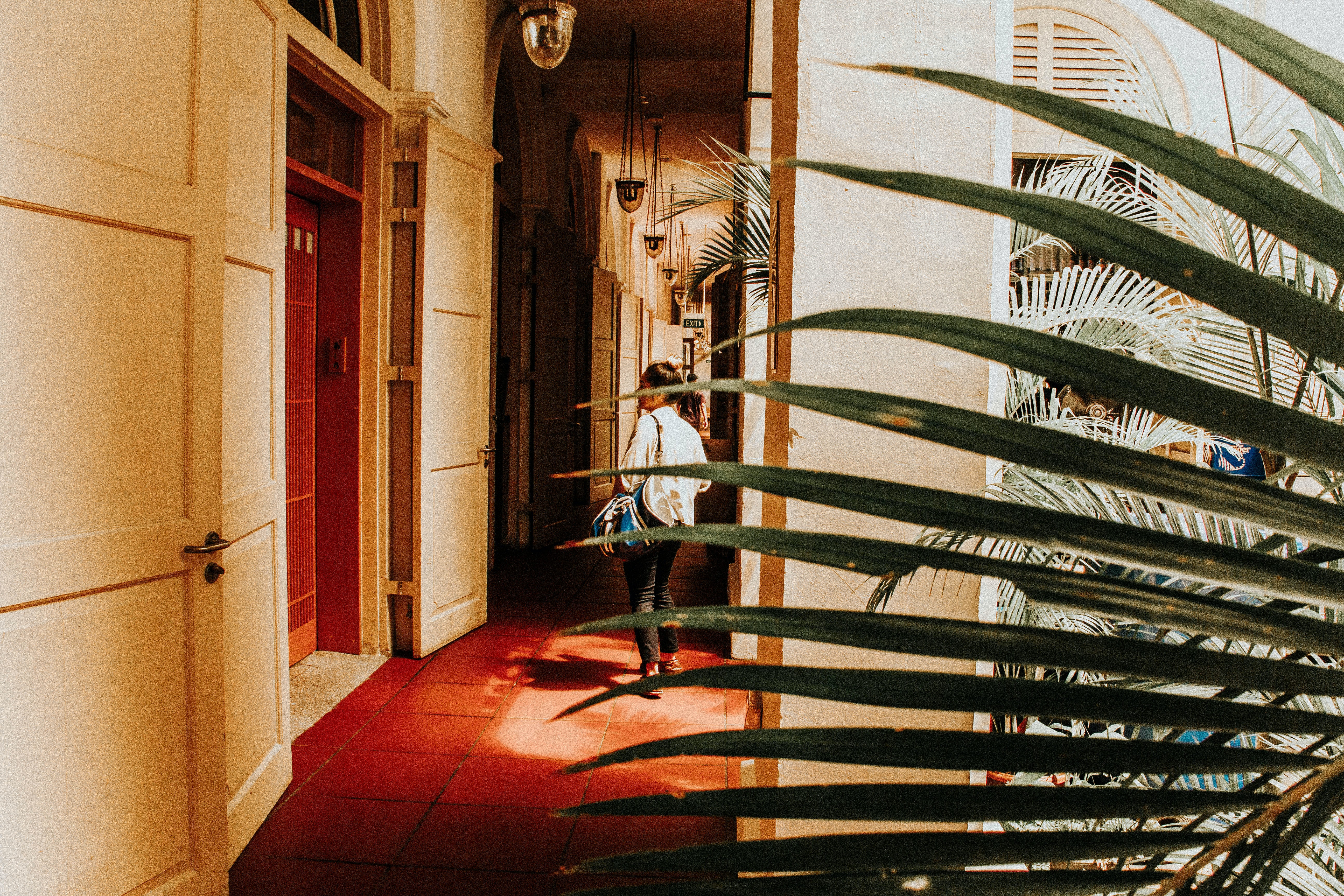 Person lurking by front doors.