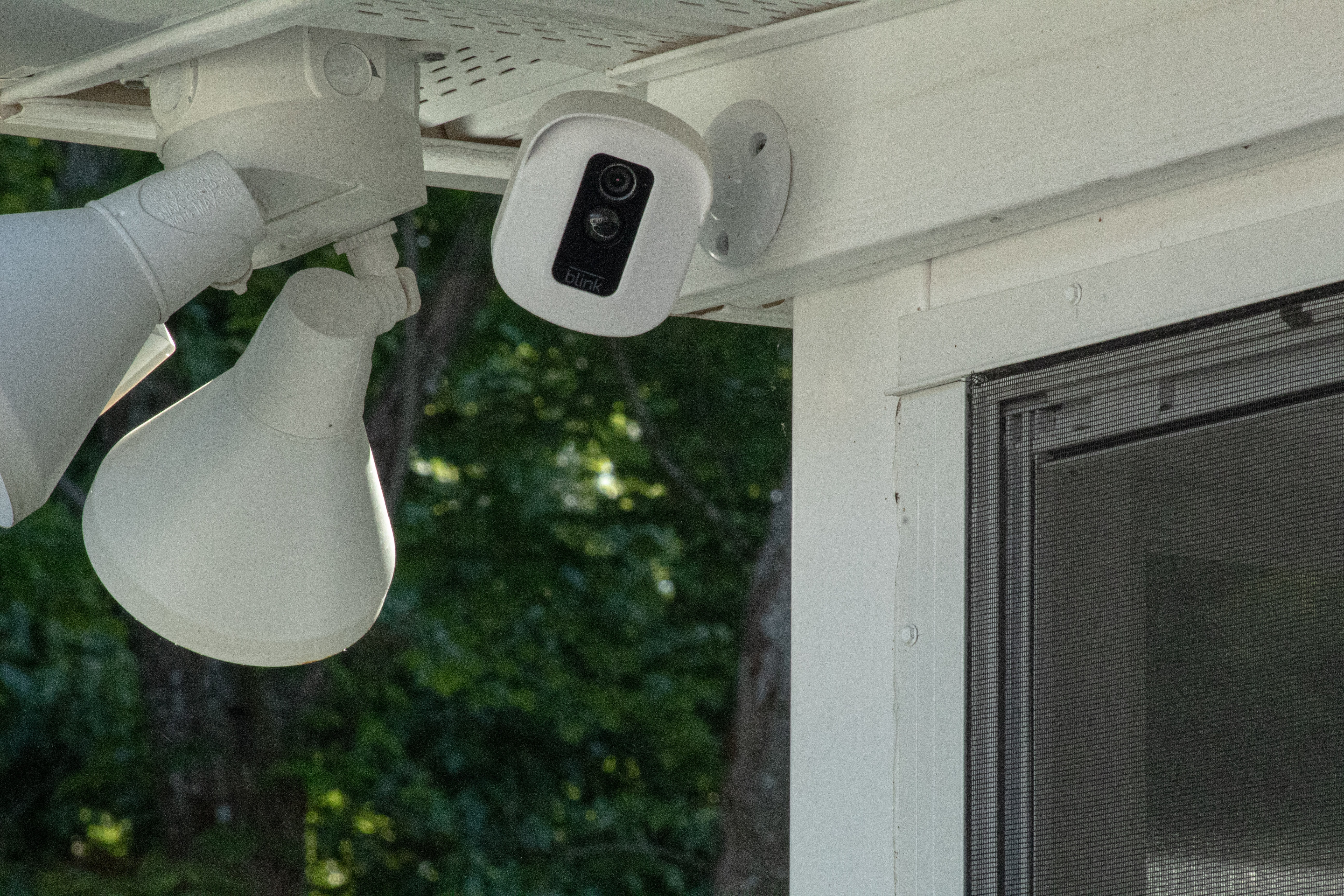 Motion detector flood lights with a camera.