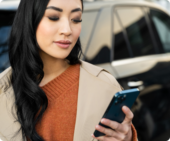 Woman looking at phone