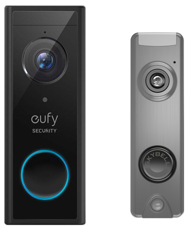 Eufy doorbell camera and Skybell video doorbell.