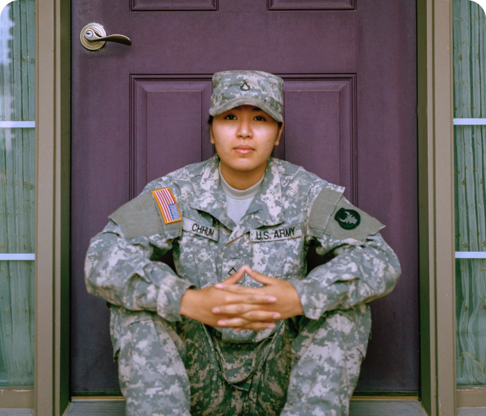 US Army woman in uniform.