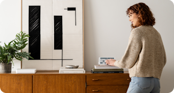 Woman disarming panel