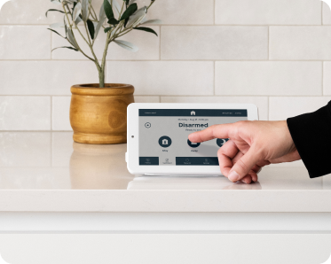 Hand tapping _arm stay_ on touchscreen panel