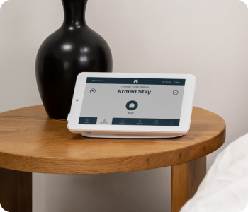 cove alarm display on side table