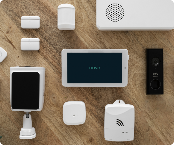 Cove security equipment on table