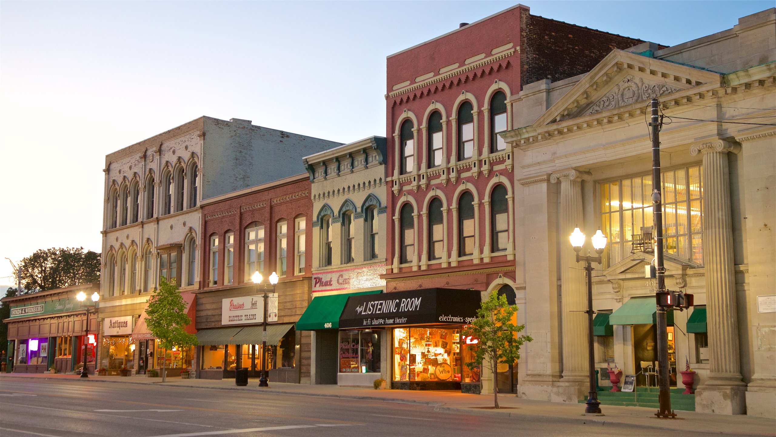 Old downtown buildings in Saginaw, Michigan.