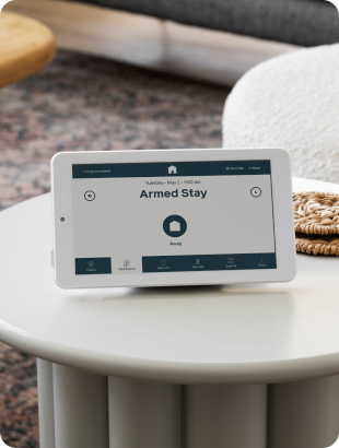 Cove alarm display on coffee table