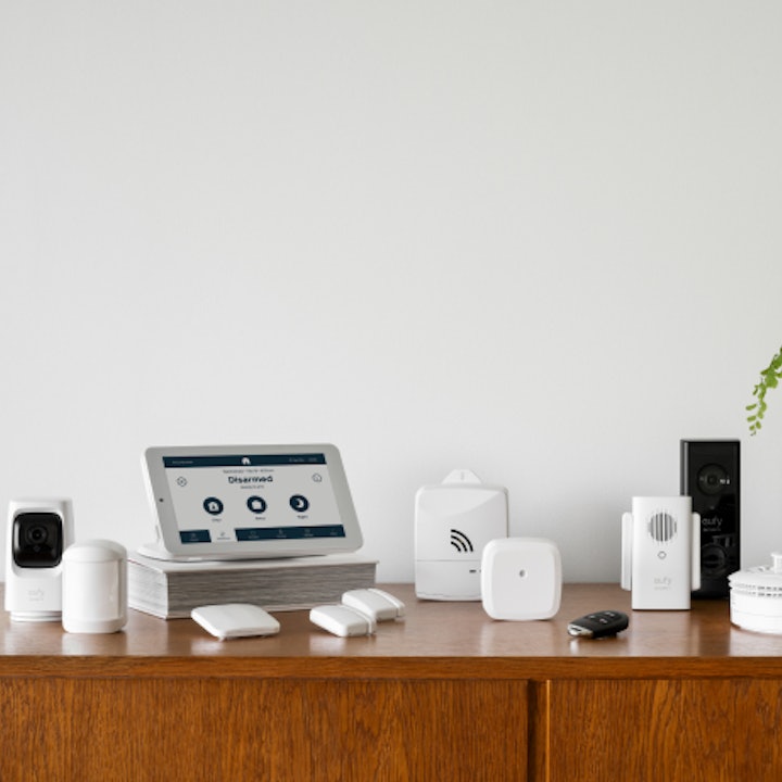 The Cove touchscreen panel mounted at home, disarmed