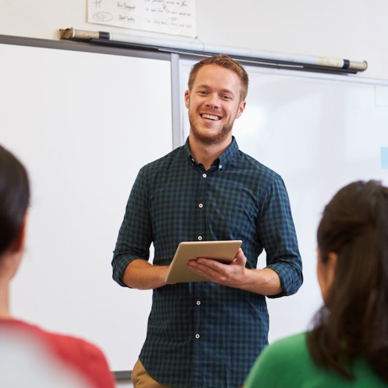 Teacher looking out into their class