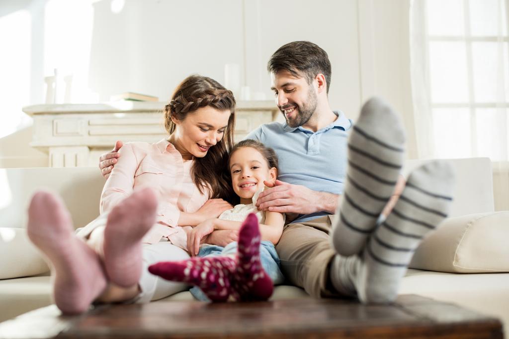 A family living the safe life thanks to an alarm security system.