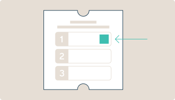 Icon showing retail activation code location