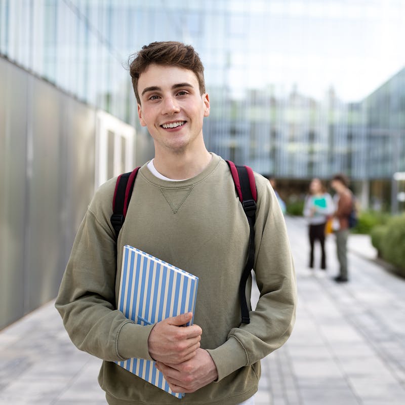 College student on campus