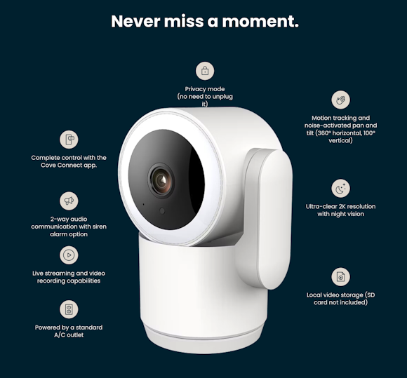 Cove indoor camera installed