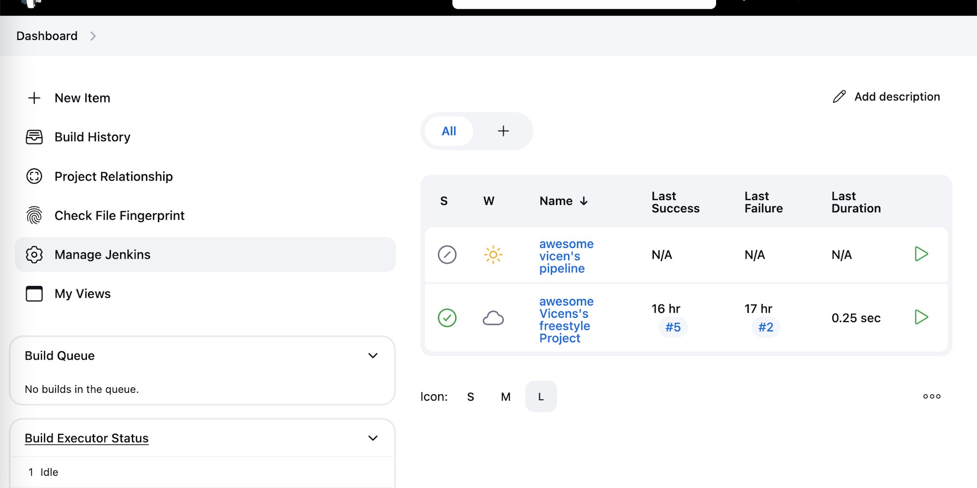 Jenkins Dashboard