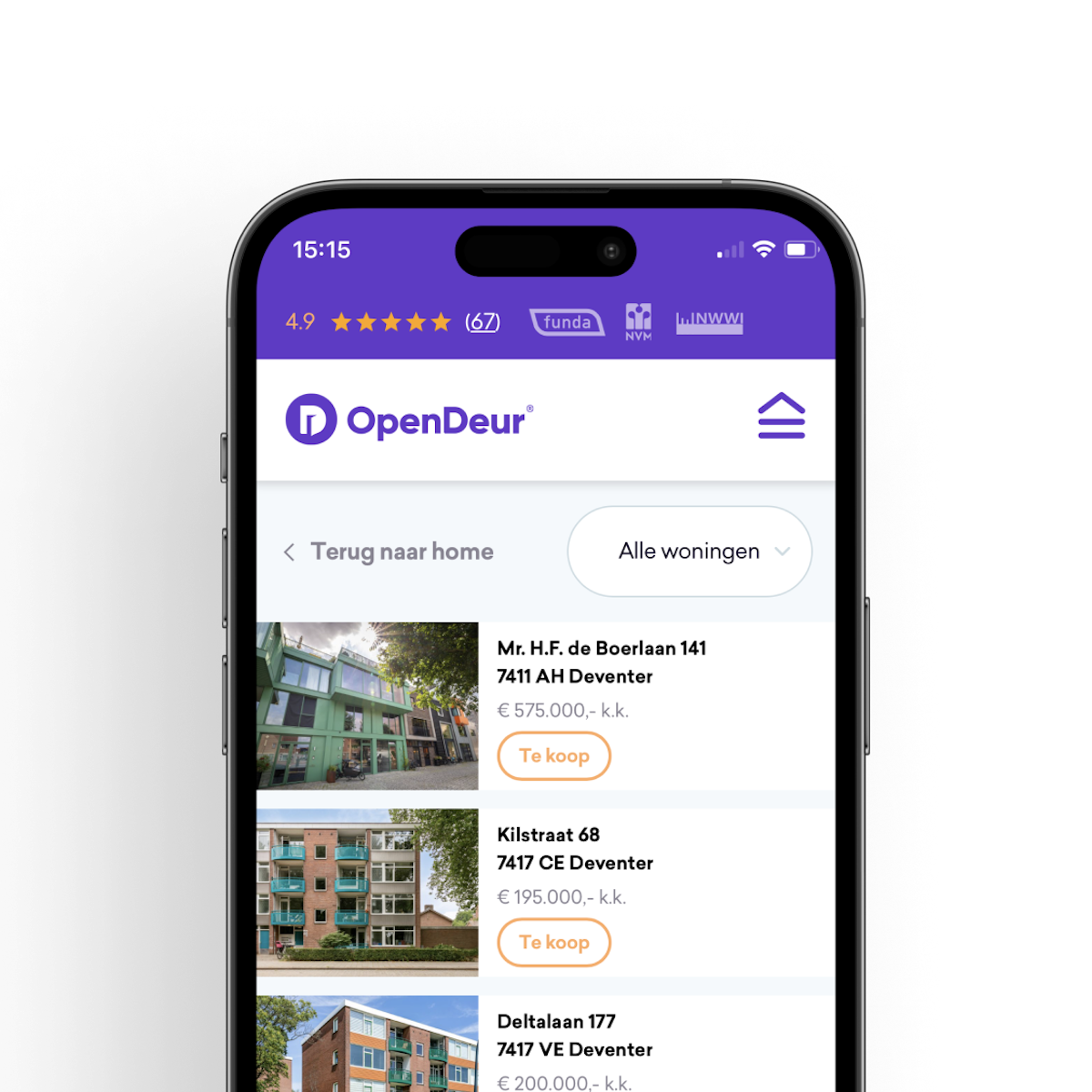 OpenDeur mobiele site